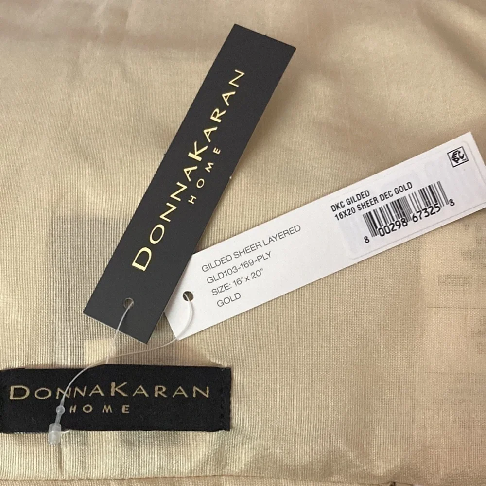 Donna Karan Home Gilded Sheer Layered Decorative Pillow Sham NWT